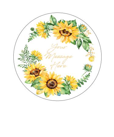 Personalised Sunflower 7.5 inch Circle on Decor Icing Sheet Edible Cake Topper - Perfect for Decorating Larger Cakes