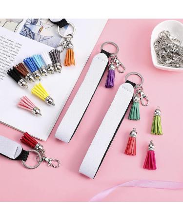 60-Piece Sublimation Blanks Wristlet Set with Neoprene Wristlets, Keychain Tassels, Swivel Snap Hooks, and Jump Rings for DIY Keychains - Buy Online on GoSupps.com