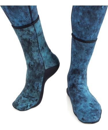 Cressi Anti-Slip Neoprene Socks for Snorkeling and Scuba Diving - Large Camo Blue, Quality since 1946 - Buy Online on GoSupps.com