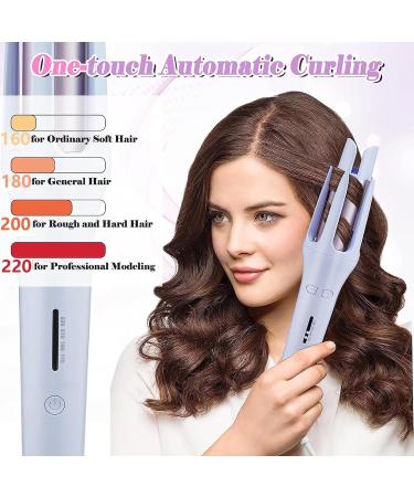 Curling Wand 1.25 Inch Automatic Curling Iron Rotating Auto Shut Off Fast Heating for Hair Styling Curling Iron for Long Hair Purple - Buy Online on GoSupps.com