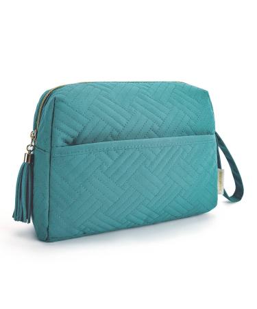 Makeup Bag,BAGSMART Elegant Roomy Cosmetic Pouch for Purse,Travel Zipper Pouch,Water-resistant Toiletry Bag,Makeup Accessories Organizer, Teal ?-Teal