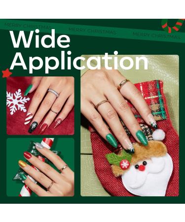 Modelones 8-in-1 Builder Nail Gel Set - 6 Colors Sparkle Green Glitter Gold Silver Builder Gel Polish for Christmas Gifts - Buy Online on GoSupps.com