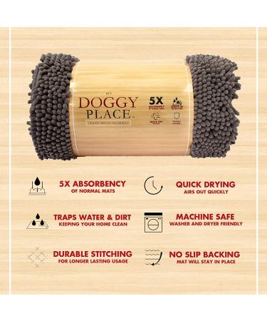 Doggy Place Microfiber Door Mat - Soft & Plush Pet Mat - Absorbent & Non-Slip - Medium 31x20 Ash - Buy Online on GoSupps.com