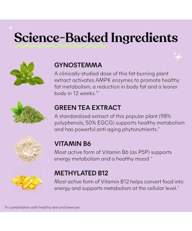 Lemme Burn - Metabolism Belly Fat Burning + AMPK Activating Supplement for Men & Women w/Clinically Studied Actiponin Gynostemma Green Tea Extract Vitamins B6 & B12 - Gluten Free 60 Count 60 Count (Pack of 1) - Buy Online on GoSupps.com