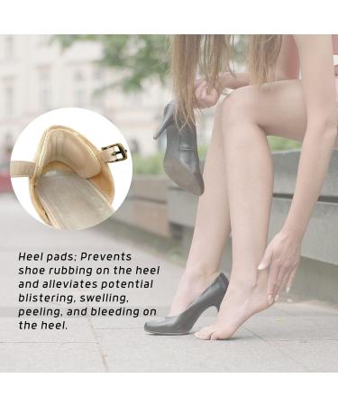 Comfort Heel Pads for Shoes - Leather Heel Cushions for Pain Relief & Blister Prevention - High Heel Comfort Pads for Men & Women - 4 Pairs Dark Grey - Buy Online on GoSupps.com