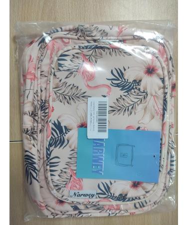 Narwey Hanging Travel Toiletry Bag for Women Wash Bag Cosmetics Makeup Bag Organizer for Travel Size Accessories A-beige Flamingo (Medium) - Buy Online on GoSupps.com