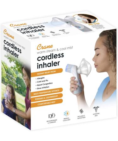 Crane Cordless Rechargeable Warm & Cool Mist Steam Inhaler EE-5948 | Relief from Allergies, Cold, Flu | for Children & Adults - Buy Online on GoSupps.com