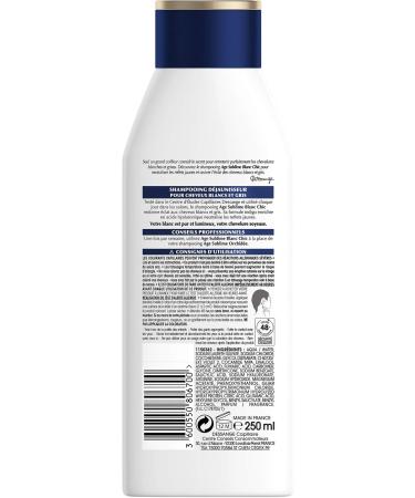 DESSANGE - Age Sublime Chic White Anti-Yellowing Shampoo - Indigo Formula Enriched With Hyaluronic Acid - Luminous & Silky White Result - For White & Grey Hair - 2 x 250 ml - Buy Online on GoSupps.com