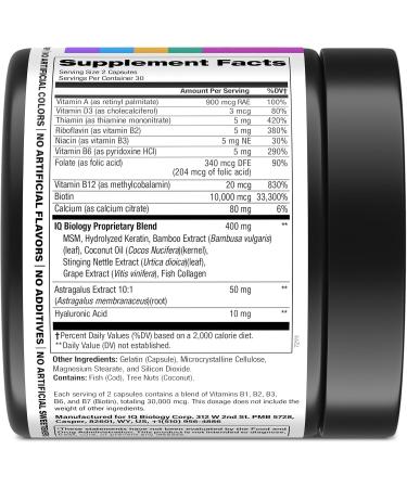 Biotin for Hair Growth Women & Men with Keratin Collagen Complex 30000 mcg - Capsules for Hair Loss & Stronger Thickness - Skin & Nails Vitamins Biotin 10000mcg and Collagen Supplements - 60 Pills 60 Count (Pack of 1) - Buy Online on GoSupps.com