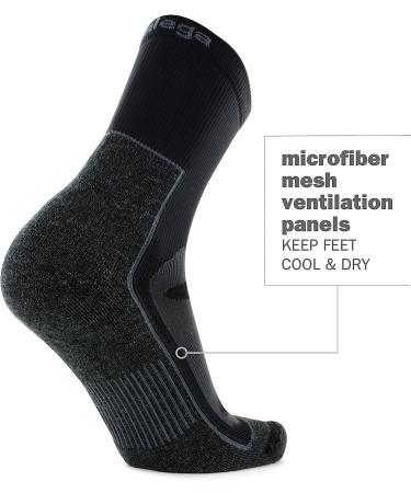 Blister Resist Performance Crew Athletic Running Socks - Large Black (1 Pair) for Men and Women - Buy Online on GoSupps.com