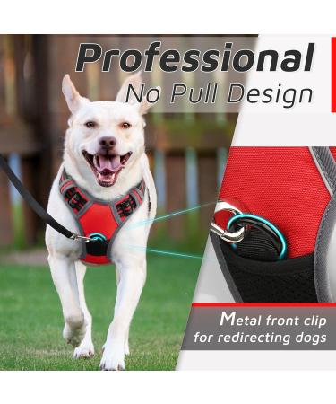 Eagloo Dog Harness for Small Dogs | Adjustable Anti-Train Dog Harness with Reflective Strips | Durable & Comfortable for Walking/Jogging | 1 Pack Red - Buy Online on GoSupps.com