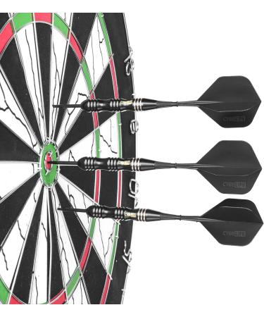 CyeeLife Steel Tip Darts 24g Set with Carry Case, Sharpener & Integrated Flights | Professional Brass Style A-Black - Buy Online on GoSupps.com