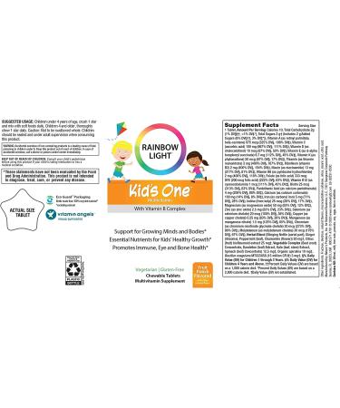 Rainbow Light Kid's One MultiStars Multivitamin - 90 Fruit Punch Tablets - Buy Online on GoSupps.com