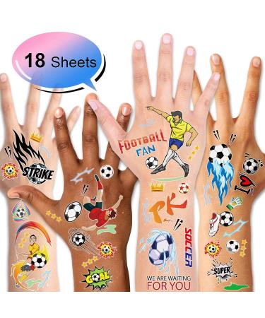 Konsait Football Soccer Ball Temporary Tattoos - 142PCS for Kids Birthday Party Favors - Buy Online on GoSupps.com