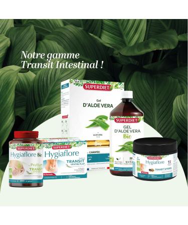 SUPERDIET - HYGIAFLORE - NEW FORMULA - Flat stomach - Complex of 4 Plants (including Psyllium) Brewer's Yeast and Lactic Ferments - 100 Capsules - Buy Online on GoSupps.com