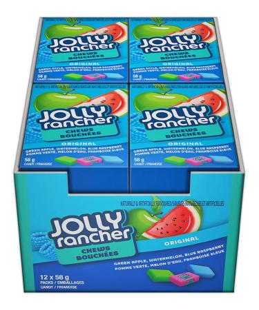 Jolly Rancher Chews Original Candy 58g (Box Of 12 * 58g) Bulk Candy Fruit Chews