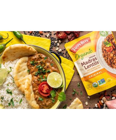 Organic Indian Madras Lentils - 10 oz Ready-to-Eat (Pack of 6) | Tasty Bite - Buy Online on GoSupps.com