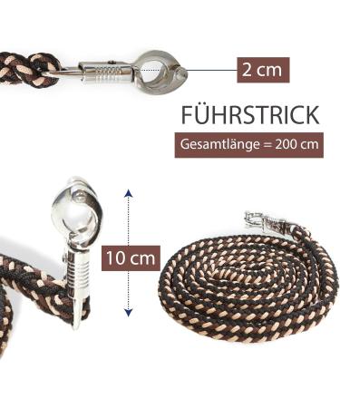 Lead Rope for Horses - 2m Tie Rope with Panic Hook in Multiple Colors (Brown Beige Black) | International Shipping Available - Buy Online on GoSupps.com