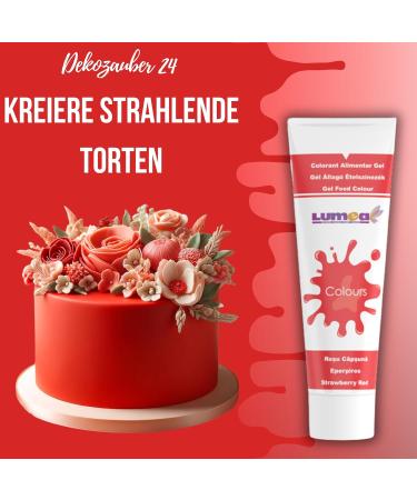 Dekozauber24 Strawberry Red Food Coloring Gel - 30g Tube for Fondant Marzipan & Cake Decoration | International Shipping Available - Buy Online on GoSupps.com