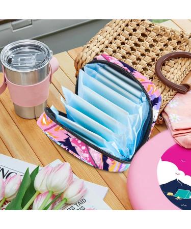 Boho Spring Pattern Storage Bags for Women's Bandages | Large Menstrual Cup Pocket & Zip | Multi-Colored Bags for Period Inserts Panty Liners & Tampons - Buy Online on GoSupps.com