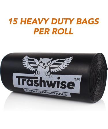 TRASHWISE 8 Gallon Bucket Toilet Bags - Compostable Camping Liners (15 Count), HOME Certified, Ultra Heavy Duty 1.5 Mils Thick - Buy Online on GoSupps.com