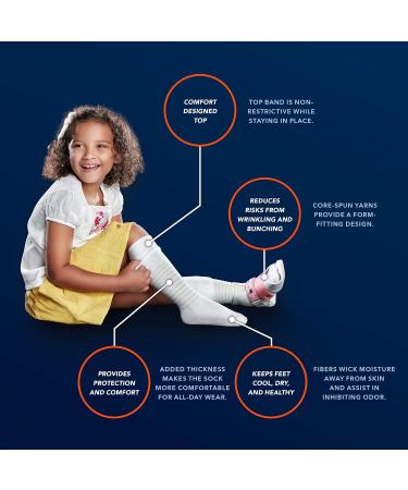 SmartKnit Large Core-Spun Patterned AFO Interface Socks for Kids - White/Grey/Purple - Buy Online on GoSupps.com