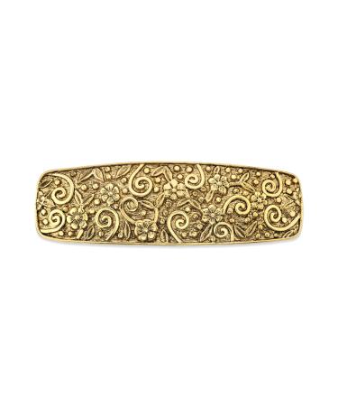 1928 Jewelry Company Gold-Tone Floral Hair Barrette Gold 3