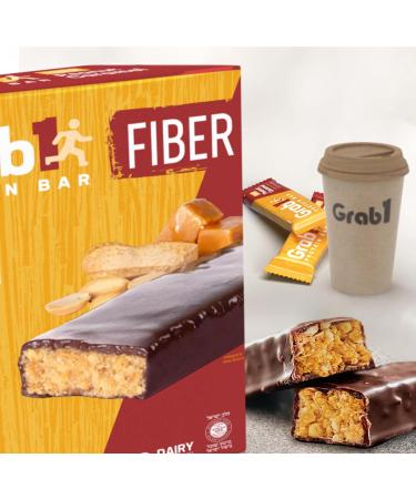Grab1 High Fiber Protein Bars | 9 Grams Fiber | 10 Grams Protein | Peanut Caramel Flavor (2 Pack - 10 Bars) Controls Hunger | Delicious Tasting (For Real!) | Lower Net Carbs | Low Calorie | Certified Kosher Peanut Caramel 5  - Buy Online on GoSupps.com
