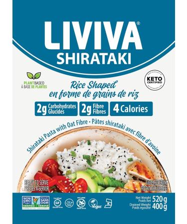 LIVIVA Organic Shirataki Rice Shaped (4 Pack 18.34 oz per bag) Konjac Noodles Diabetic-Friendly Low Carb Low Calorie Pasta Noodles Ready to Serve No Odor Keto Non-GMO Gluten Free Noodles Ready to Serve Noodles - Buy Online on GoSupps.com