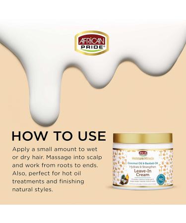 African Pride Moisture Miracle Leave-in Cream | Coconut & Baobab Oil - 15 oz | Ultimate Hair Moisture & Nourishment - Buy Online on GoSupps.com