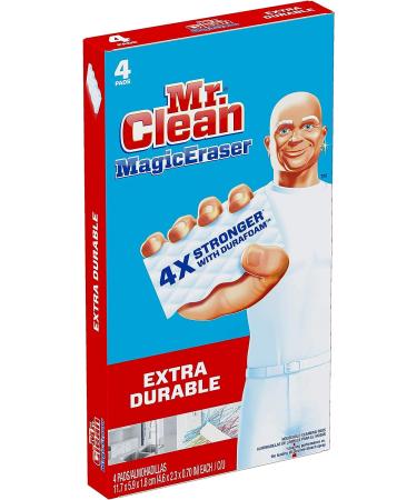 Mr. Clean Magic Eraser Extra Durable Cleaning Pads for Shoes, Bathrooms, & Showers - 4 Count Pack - Buy Online on GoSupps.com