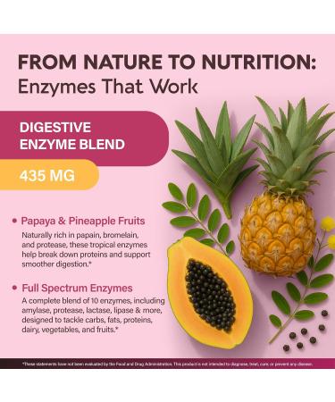 Digestive Enzymes for Women - Multi Digestive Enzymes | Papaya | Bromelain | Probiotic & Prebiotics - Gut & Digestion Support Bloating Relief - Vegan Lab Tested - Made in USA - 90 Capsules One/Day - Buy Online on GoSupps.com