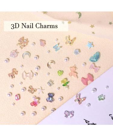 500Pcs Green Nail Charms - Mixed Shapes 3D Acrylic Charms for Nails Design - DIY Nail Art Decoration and Jewelry Accessories - Buy Online on GoSupps.com