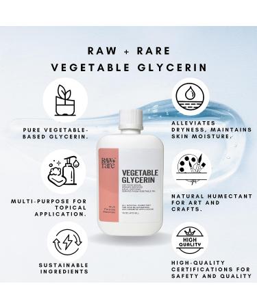 Raw Plus Rare Vegetable Glycerin Quart - Natural Pure USP Food Grade/Cosmetic Grade for Skin, Hair, Crafts, Soap Base Oil - Kosher, Halal, Pharmaceutical Grade - Buy Online on GoSupps.com