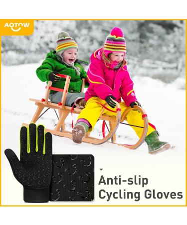 Children's Winter Cycling Gloves | Touchscreen Slipproof Windproof & Warm for Hiking & Riding | XL Yellow - Buy Online on GoSupps.com
