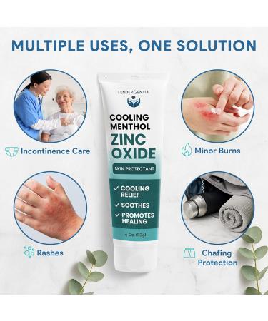 Menthol and Zinc Oxide Cream Paste - 3 Pack - 4 oz of Skin Protectant for Healing and Discomfort - Kid and Adult Barrier Cream for Incontinence Minor Burns Scrapes Itching and More - Buy Online on GoSupps.com