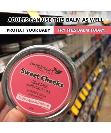 Dimpleskins Sweet Cheeks | All-Natural Baby Skin Balm for Dry Skin Chapped Cheek and Hands | also Great for After-Bath Massage Balm on Baby | Pure Beeswax Jojoba Oil Cheeks Balm - Buy Online on GoSupps.com