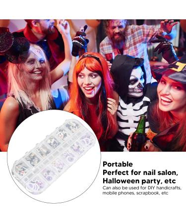 Halloween Decoration 2 Box Salon 3D Skull Pattern Nail Art Slices Clay Halloween Nail Art Sequins Party Decoration for Women - Buy Online on GoSupps.com