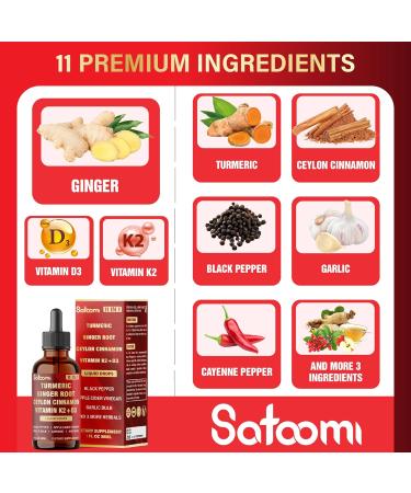11in1 Ginger Root Liquid for Support Immune & Digestion with Vitamin D3 K2 Turmeric Ceylon Cinnamon Black Pepper Berberine Garlic & More 1 FL Oz - 30 Servings Herbal Extract Drops - Buy Online on GoSupps.com