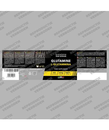 Bandini Pure LGlutamine Powder Amino Acid useful for intense training and for muscle mass and strength 100 Vegan Glutamine POWDER Gym and Training 300g Packaging - Buy Online on GoSupps.com