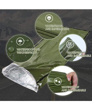 Mezonn Emergency Sleeping Bag - Lightweight Survival Gear for Outdoor Camping, Hiking - Keep Warm After Natural Disasters - Green-2P - Buy Online on GoSupps.com