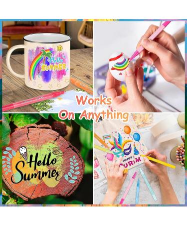 Acrylic Paint Pens for Rock Painting - 24 Classic Colors - DIY Craft Supplies - Extra Fine Tip Markers for Stone, Ceramic, Pumpkin Decorating - Easter Basket Stuffers - Buy Online on GoSupps.com