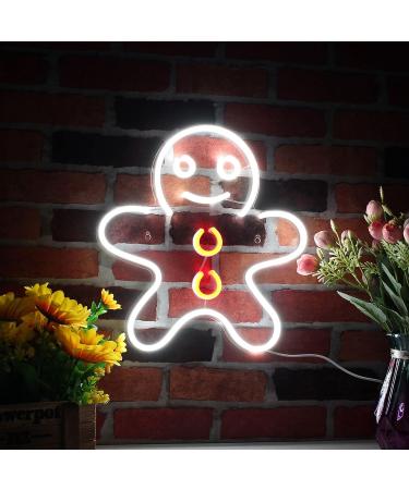 St16s32-fnu0102-wp Gingerbread Man LED Neon Sign - White/Purple Dual Color - Perfect Holiday Decor - Buy Online on GoSupps.com