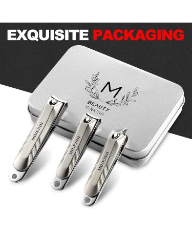 3 Pack Stainless Steel Nail Clippers Set for Thick or Ingrown Nails - Personal Pedicure Kit for Men and Women - Buy Online on GoSupps.com