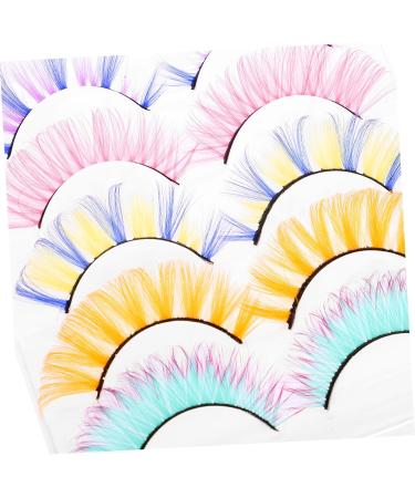 minkissy 5 Pairs Colored False Eyelashes Colored Cluster Lashes Colorful Lashes Winged Eyelashes Makeup Eye Lashes Carnival Party Eyelashes Makeup Tools Imitation Miss Fluffy - Buy Online on GoSupps.com