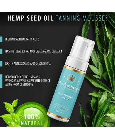 Touch of Hemp Premium Self-Tanning Mousse | Sunless Streak Free Foam | Quick Drying | Natural Golden Tan | Best Self Tanner - Buy Online on GoSupps.com