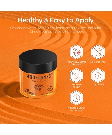 MODELONES Dip Powder Nail Kit Starter 4 Colors Fall Orange Brown Glitter | All-in-One DIY Manicure Set with Base Top Coat & Activator | Perfect Halloween Gift for Beginners - Buy Online on GoSupps.com