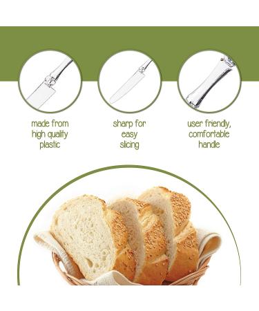 Plasticpro Disposable Clear Cake Knife - Pack of 4 | Heavyweight Plastic Bread Cutter - Buy Online on GoSupps.com