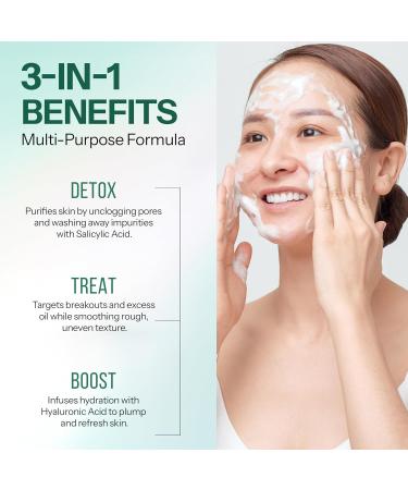 Fortify Skincare Facial Cleanser with Hyaluronic & Salicylic Acid 3-in-1: Detox, Treat, Boost Foaming Face Wash For Oily & Acne-Prone Skin Dermatologist Tested, Clean Beauty 5.07 Fl Oz - Buy Online on GoSupps.com