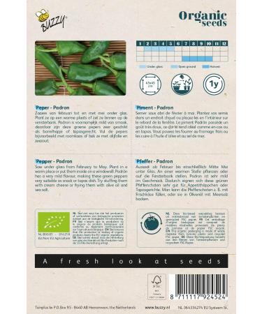 Buzzy Organic Pepper Padron (BIO) Seeds - Content: approx. 0.15 grams - Buy Online on GoSupps.com